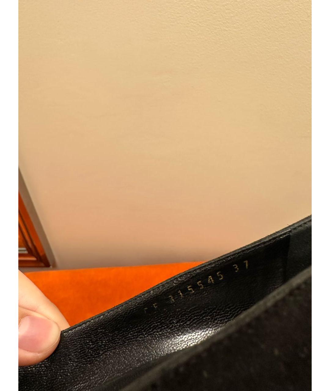 SAINT LAURENT Черные замшевые туфли, фото 4