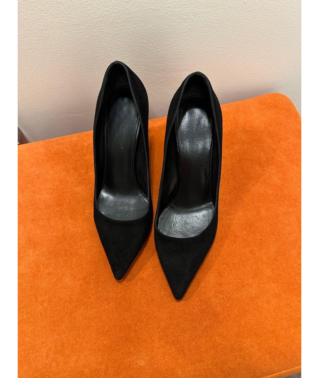 SAINT LAURENT Черные замшевые туфли, фото 6