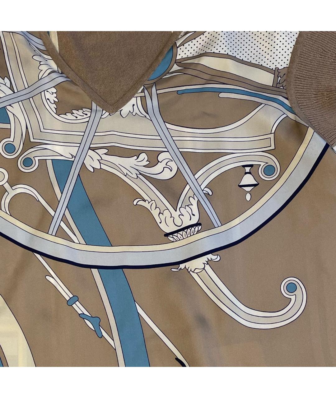 HERMES Бежевая шелковая блузы, фото 4