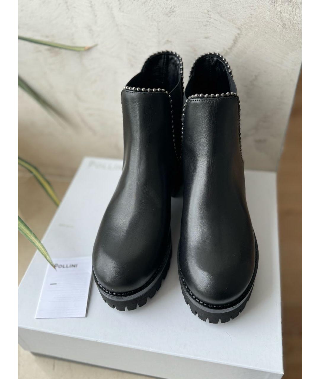 POLLINI Черные кожаные полусапоги, фото 2