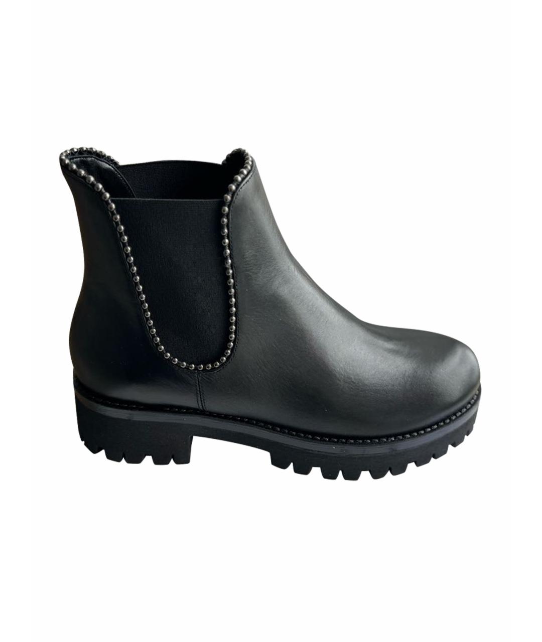 POLLINI Черные кожаные полусапоги, фото 1