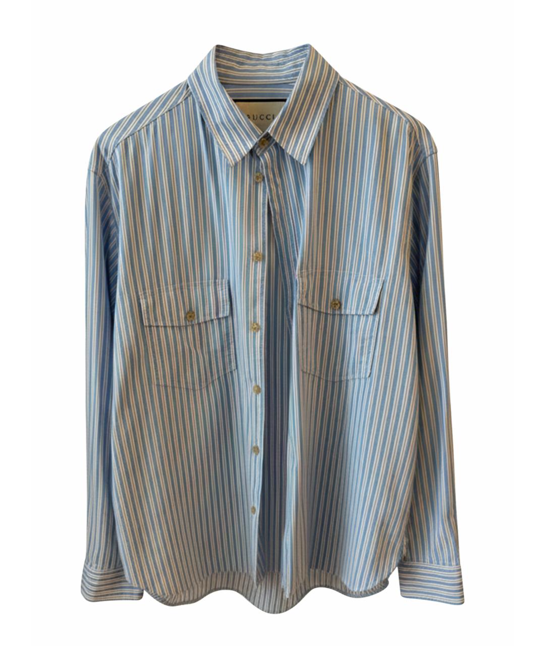 GUCCI Голубая хлопковая кэжуал рубашка, фото 1