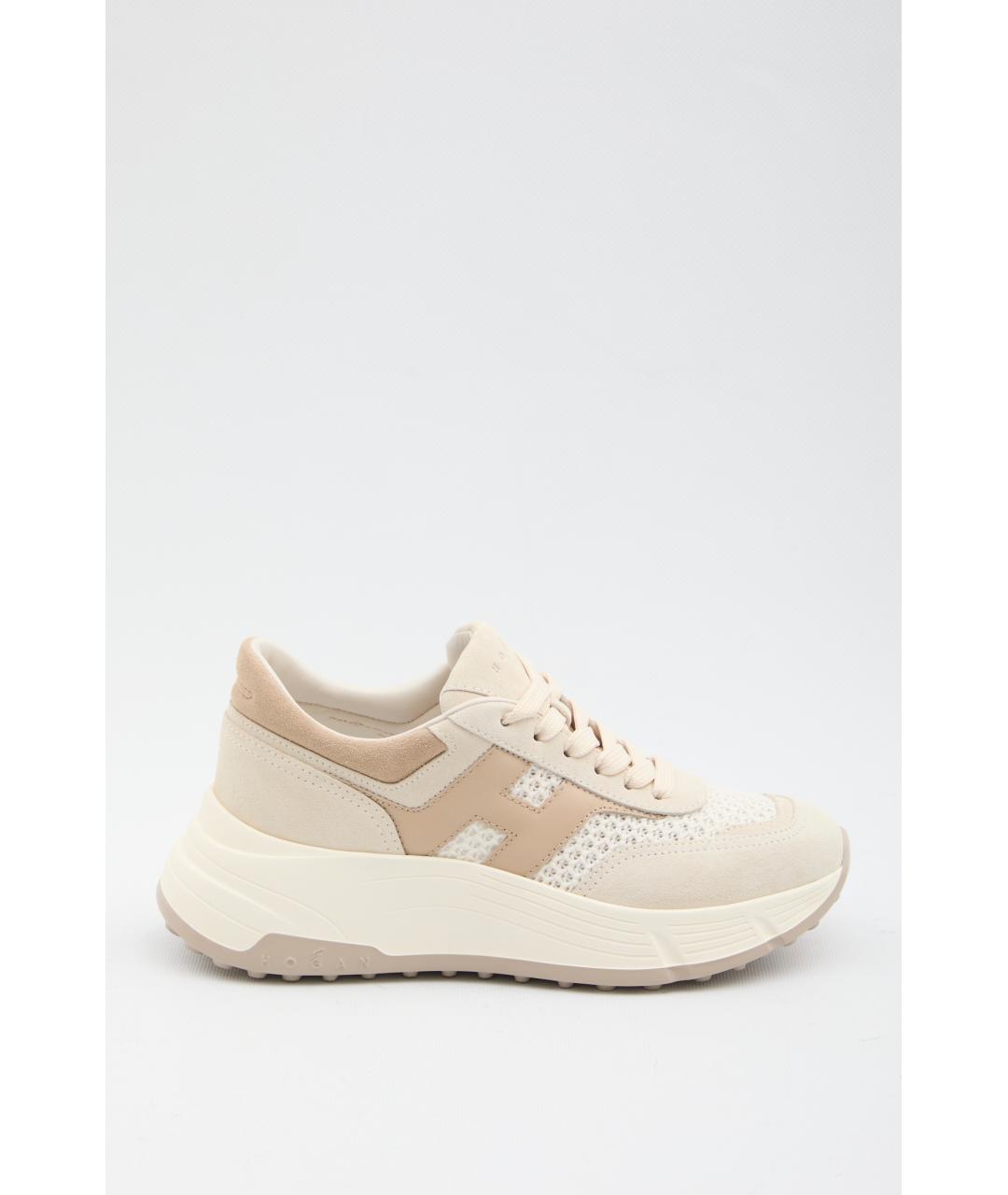 HOGAN Бежевые замшевые кроссовки, фото 6