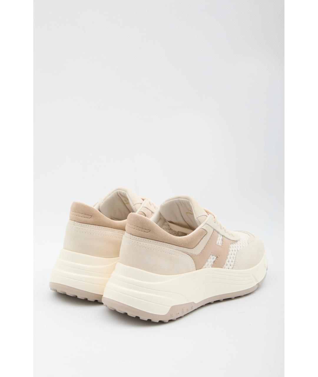 HOGAN Бежевые замшевые кроссовки, фото 3