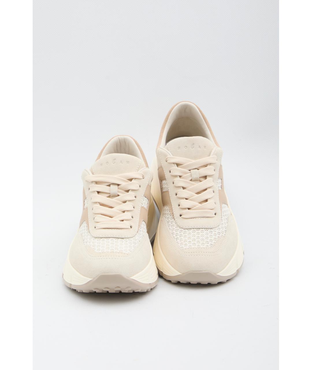 HOGAN Бежевые замшевые кроссовки, фото 5