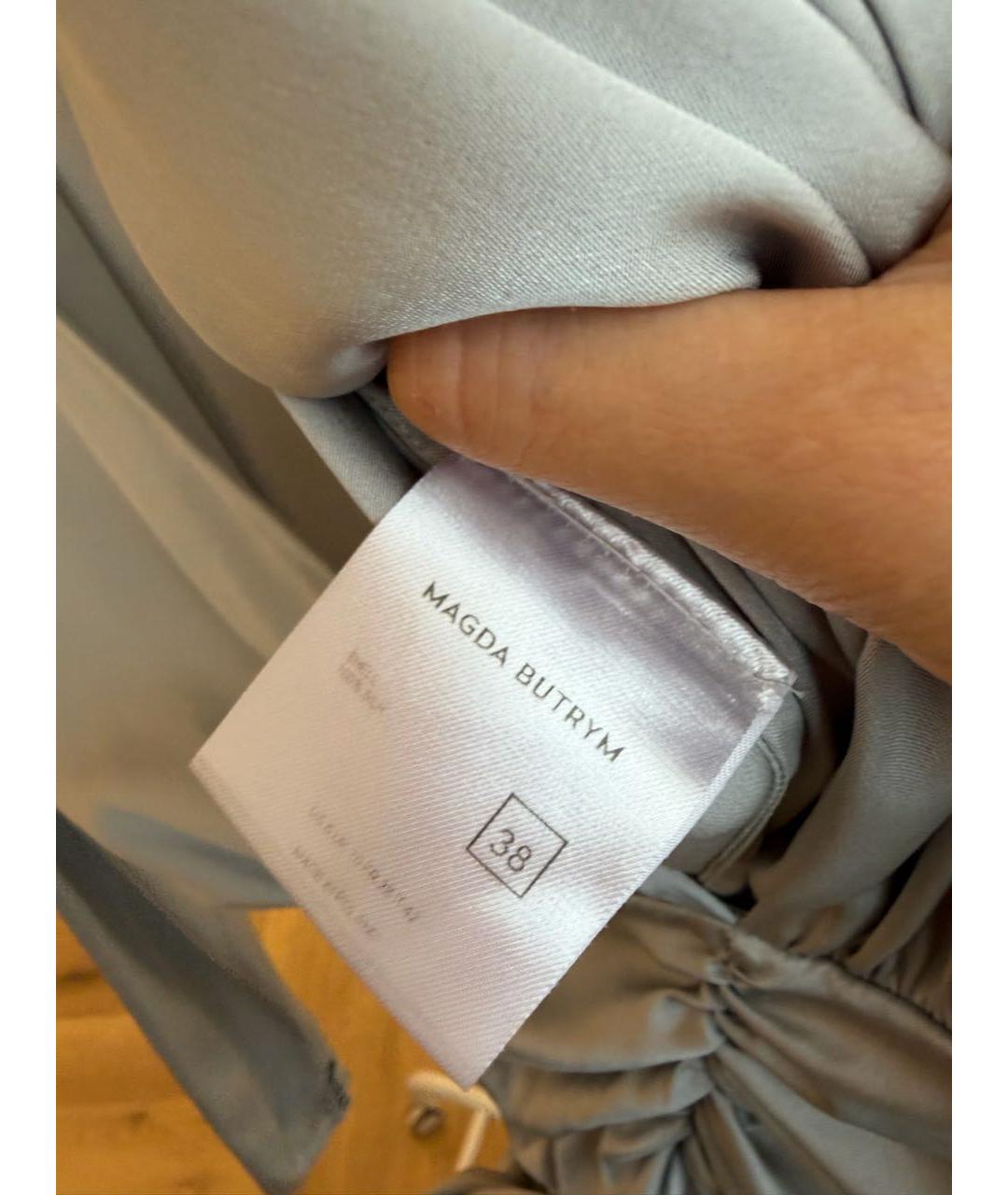MAGDA BUTRYM Голубое шелковое коктейльное платье, фото 5