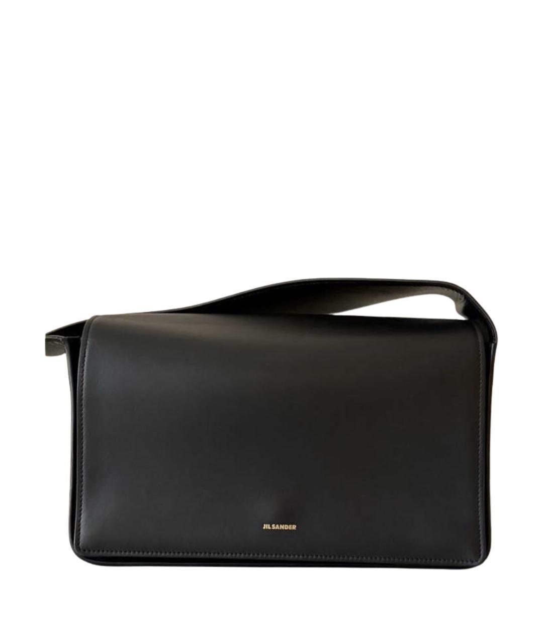 JIL SANDER Черная кожаная сумка через плечо, фото 1