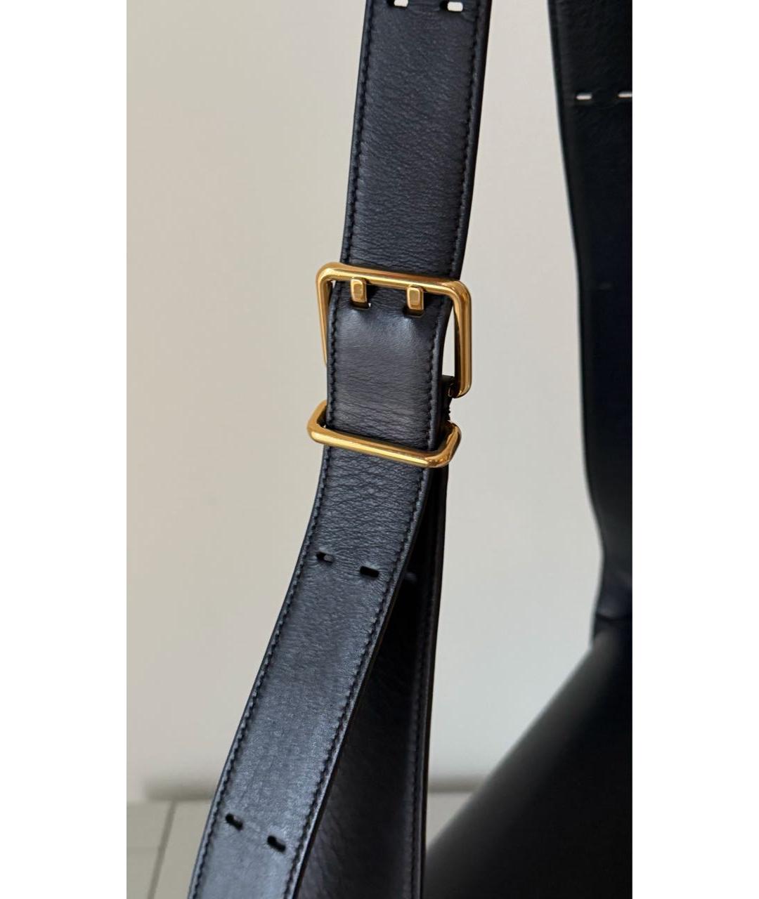 JIL SANDER Черная кожаная сумка через плечо, фото 8