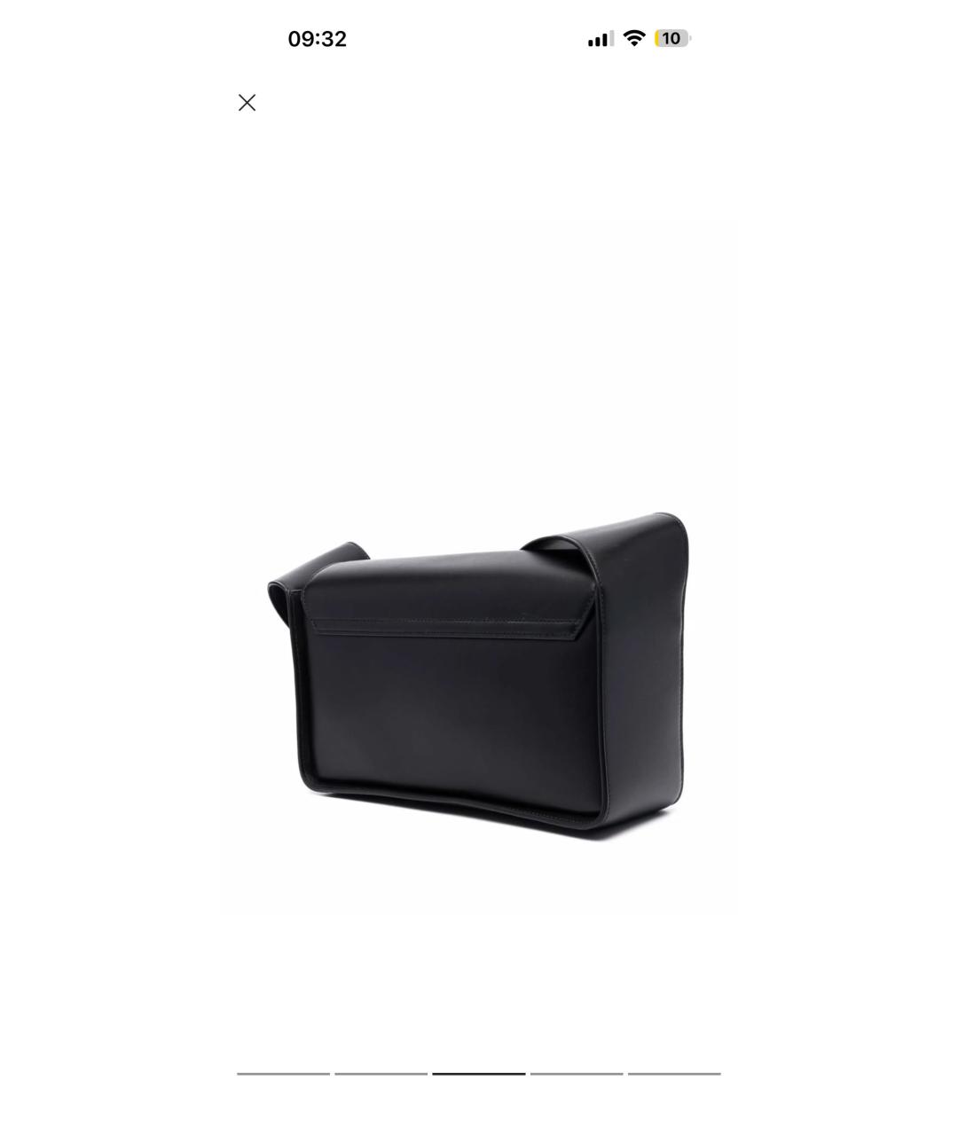 JIL SANDER Черная кожаная сумка через плечо, фото 7