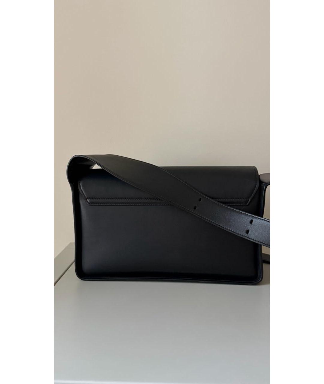 JIL SANDER Черная кожаная сумка через плечо, фото 3