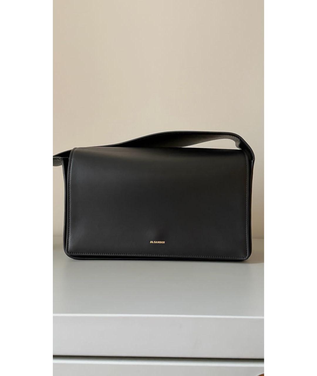 JIL SANDER Черная кожаная сумка через плечо, фото 9
