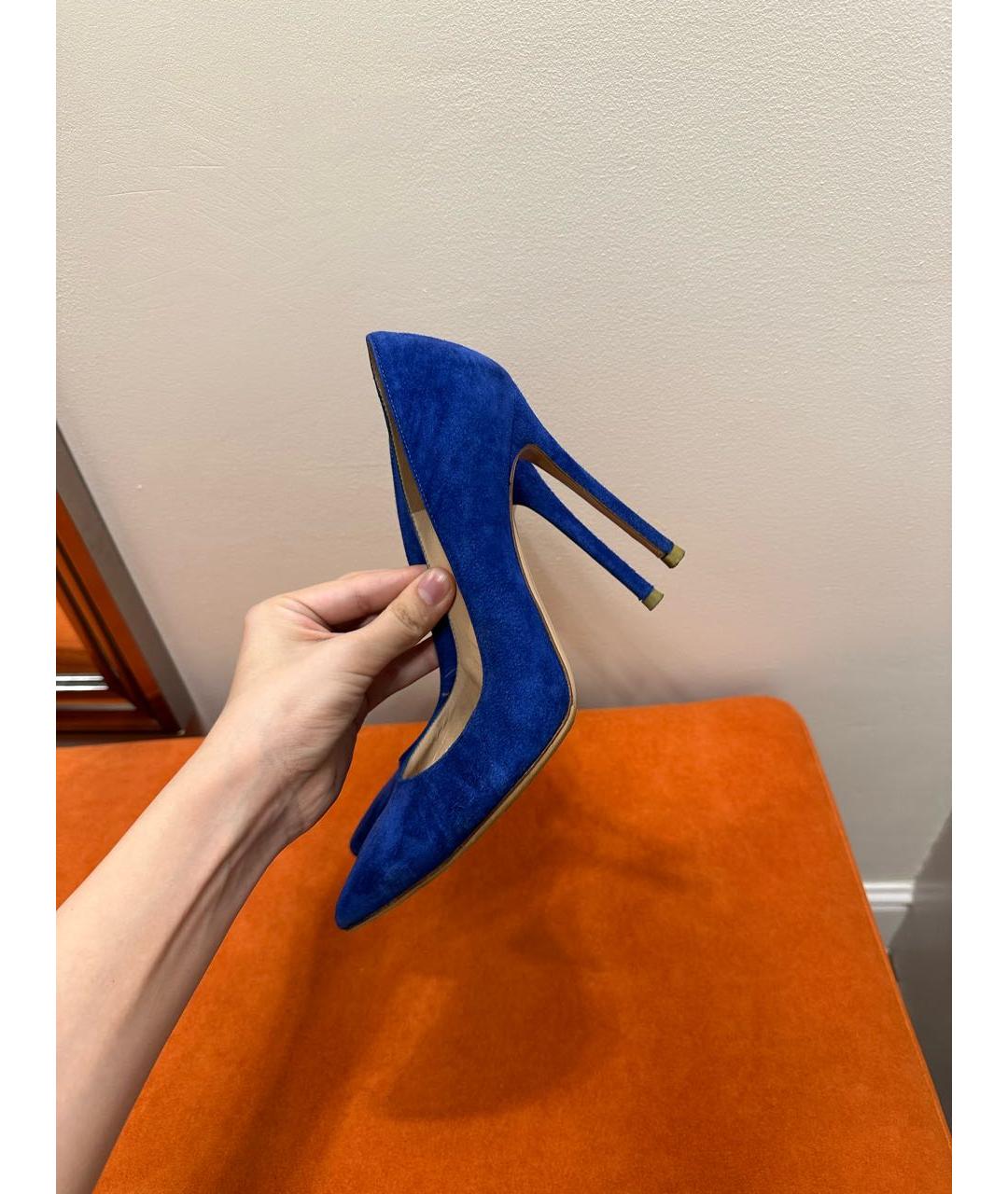 GIANVITO ROSSI Синие замшевые туфли, фото 3
