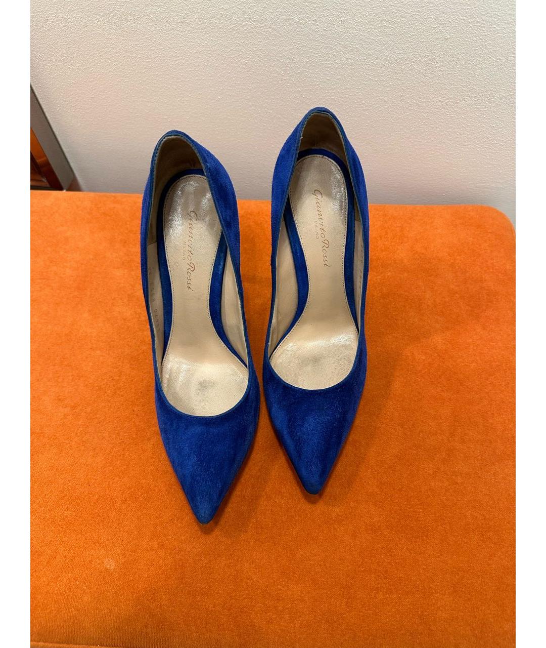 GIANVITO ROSSI Синие замшевые туфли, фото 6