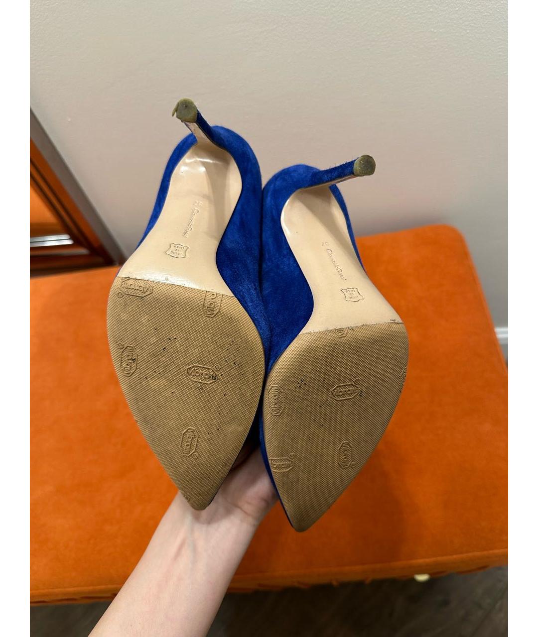 GIANVITO ROSSI Синие замшевые туфли, фото 8