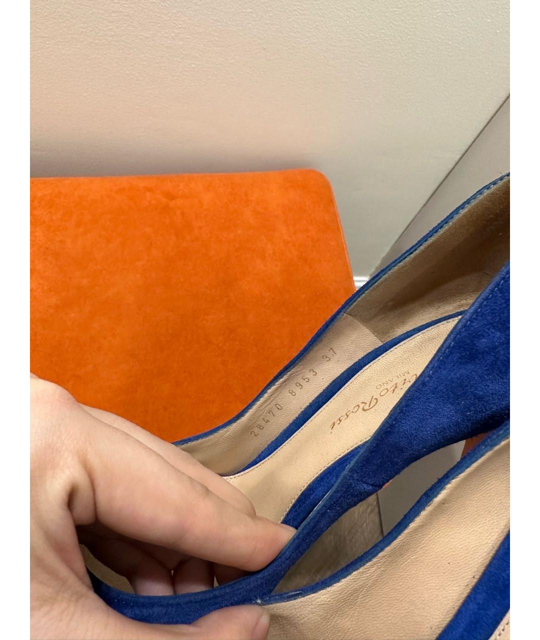 GIANVITO ROSSI Синие замшевые туфли, фото 7