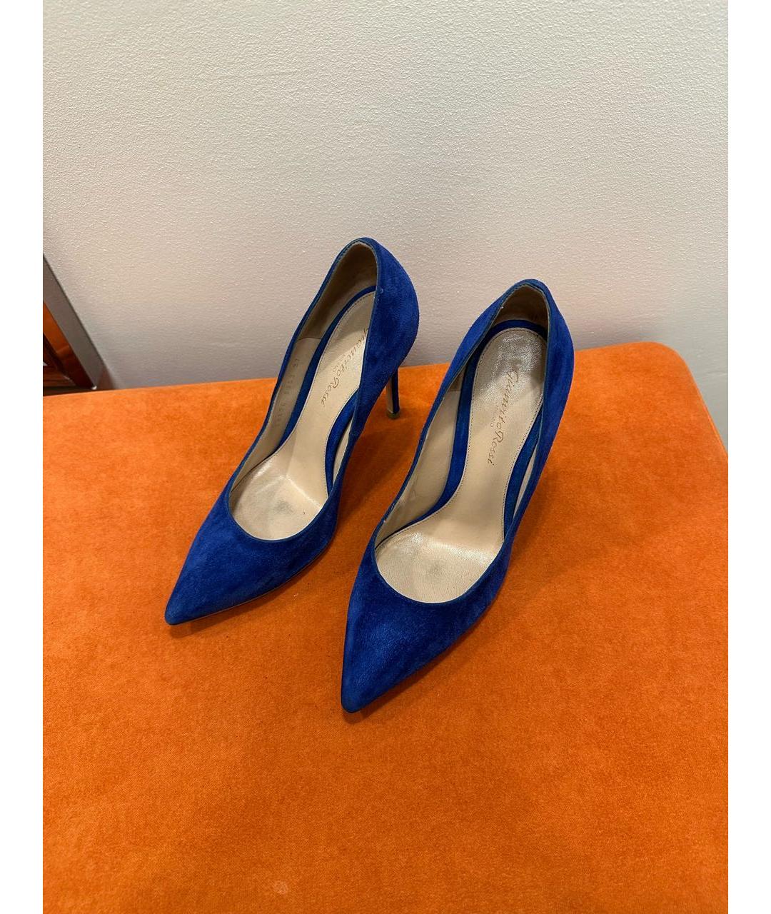 GIANVITO ROSSI Синие замшевые туфли, фото 2