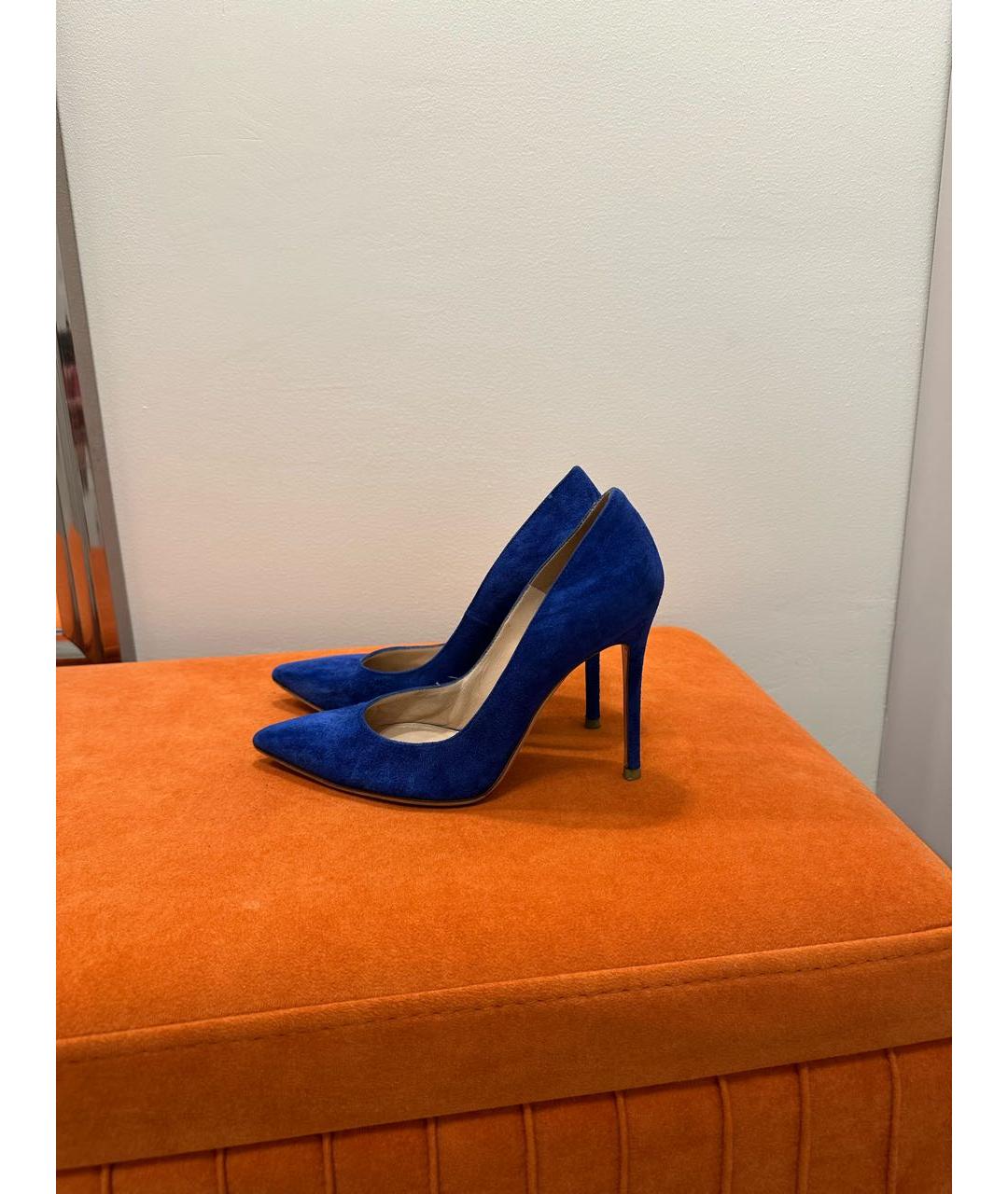 GIANVITO ROSSI Синие замшевые туфли, фото 4