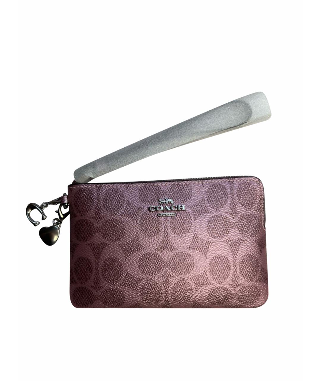 COACH Розовый кожаный кошелек, фото 9