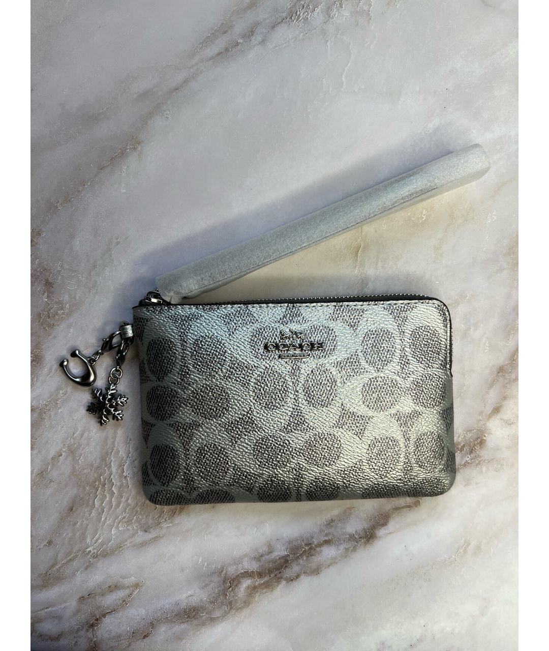 COACH Серебрянный кожаный кошелек, фото 9