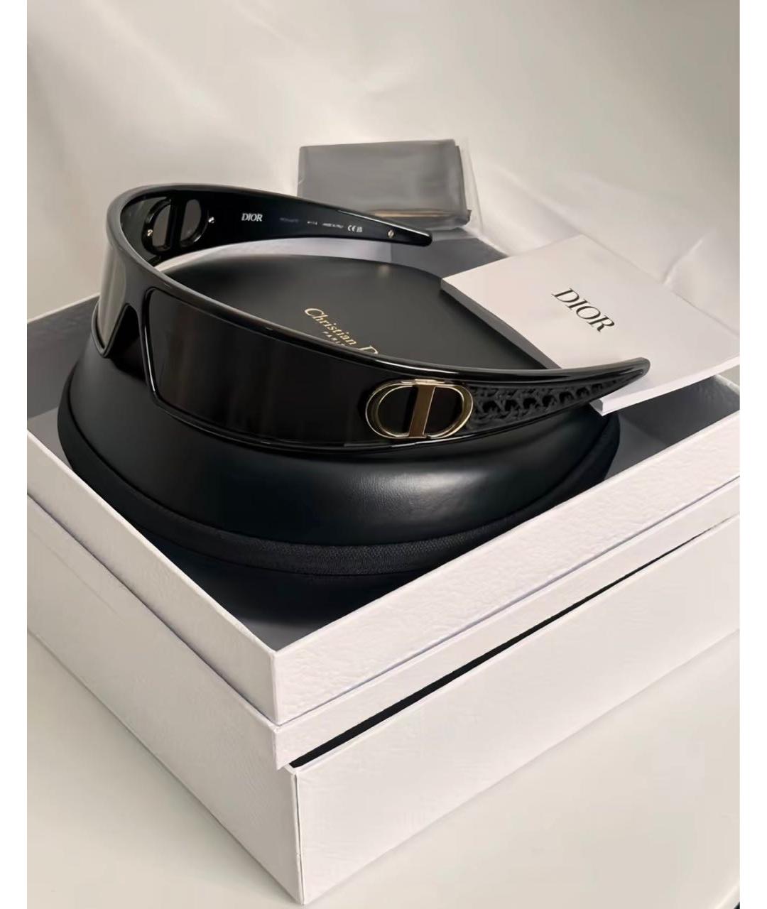 CHRISTIAN DIOR Черные пластиковые солнцезащитные очки, фото 3