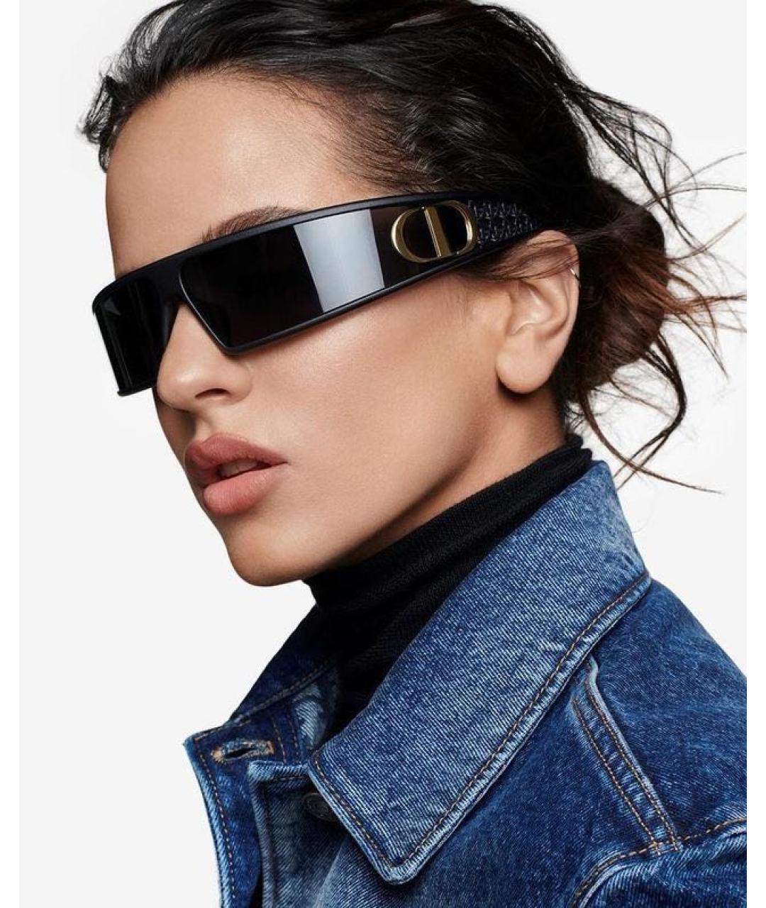 CHRISTIAN DIOR Черные пластиковые солнцезащитные очки, фото 4