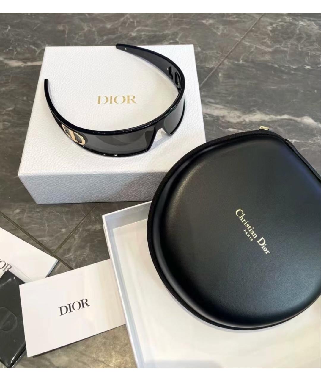 CHRISTIAN DIOR Черные пластиковые солнцезащитные очки, фото 3