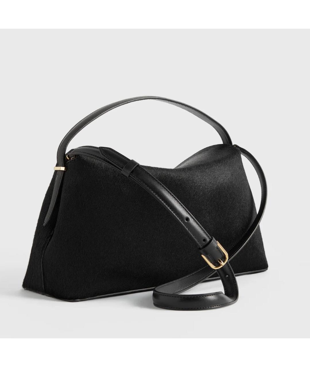 TOTEME Черная кожаная сумка через плечо, фото 4