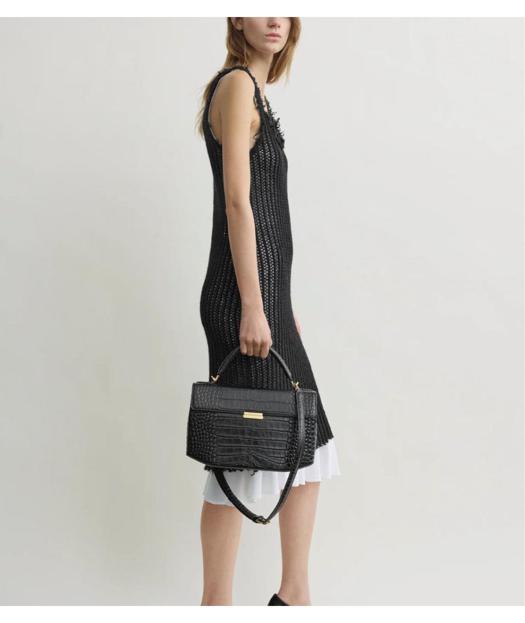 TOTEME Черная кожаная сумка через плечо, фото 2