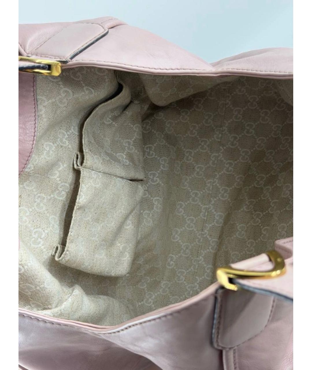 GUCCI Розовая кожаная сумка с короткими ручками, фото 7