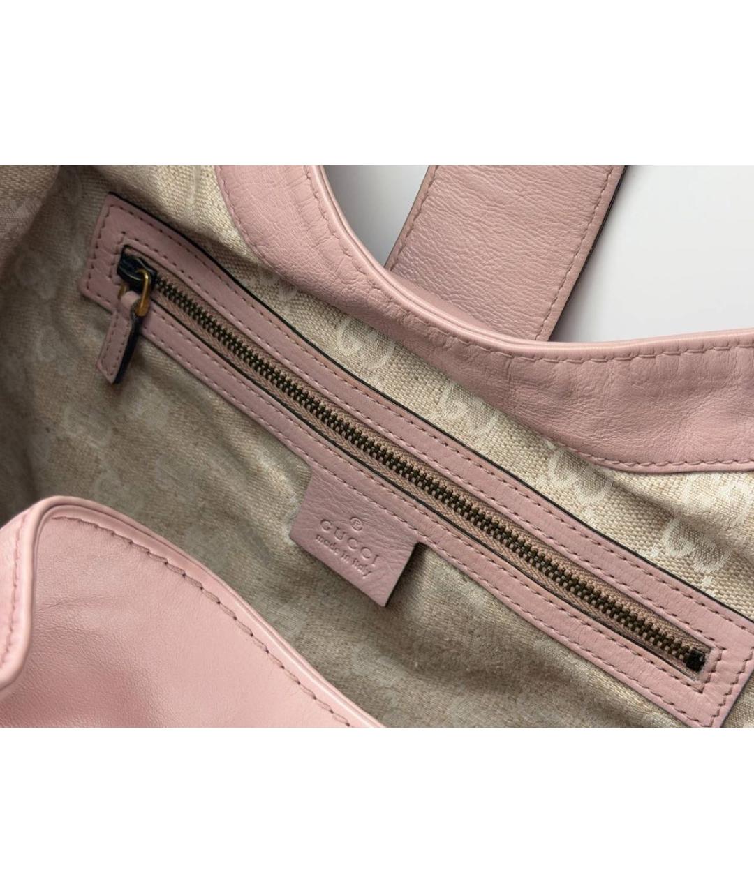 GUCCI Розовая кожаная сумка с короткими ручками, фото 8
