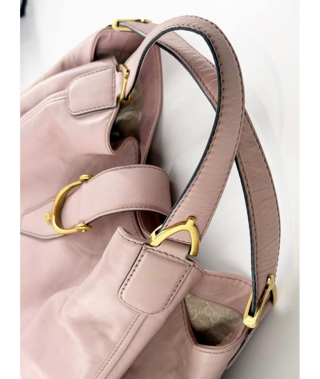 GUCCI Розовая кожаная сумка с короткими ручками, фото 5