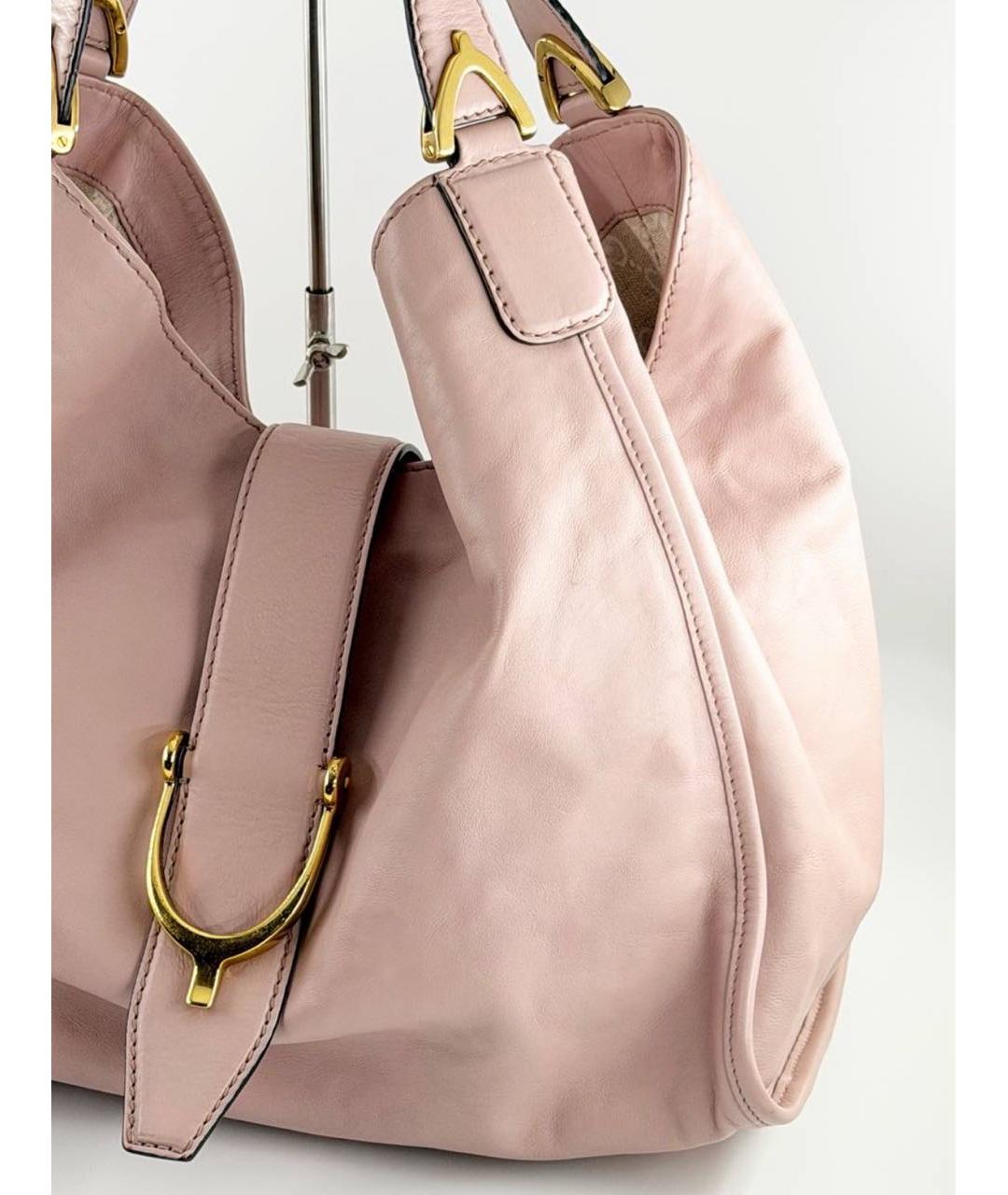 GUCCI Розовая кожаная сумка с короткими ручками, фото 3