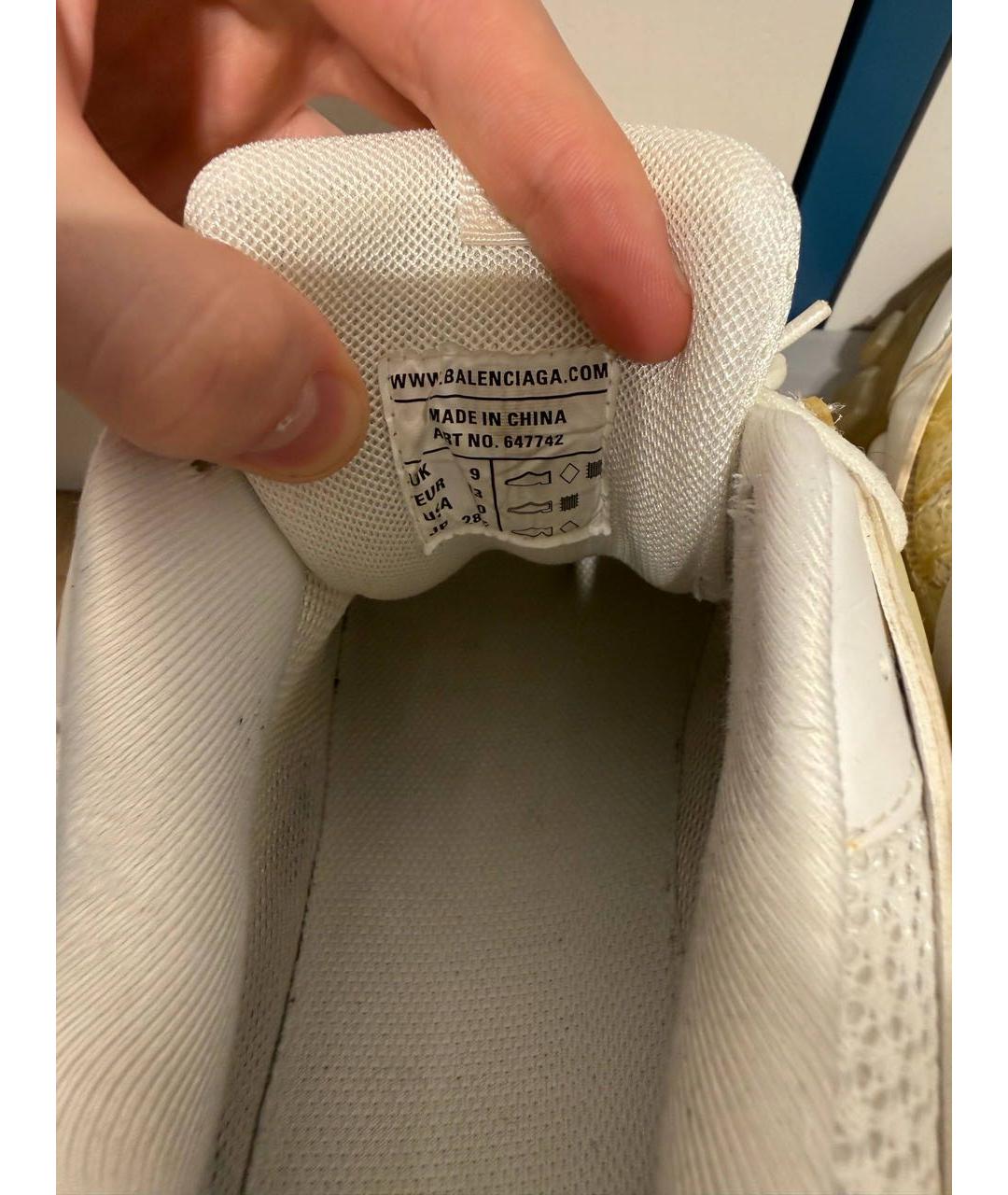 BALENCIAGA Белые текстильные низкие кроссовки / кеды, фото 5