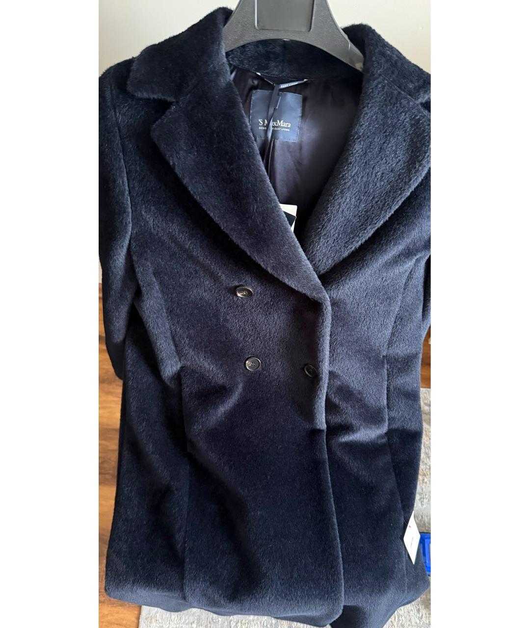 'S MAX MARA Темно-синее шерстяное пальто, фото 2