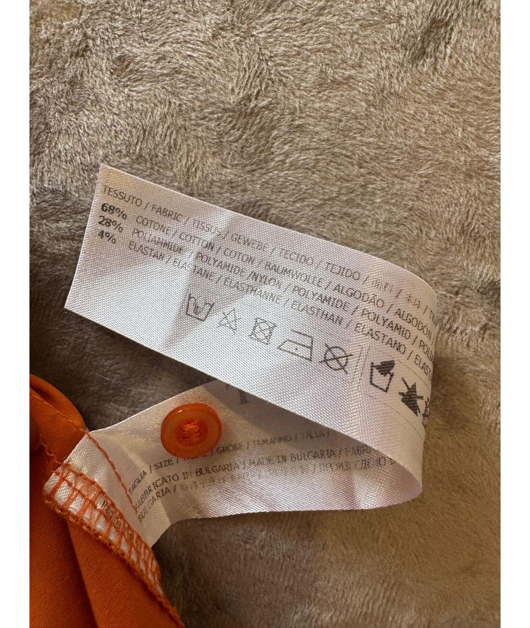 TWIN-SET Оранжевое хлопко-эластановое повседневное платье, фото 6