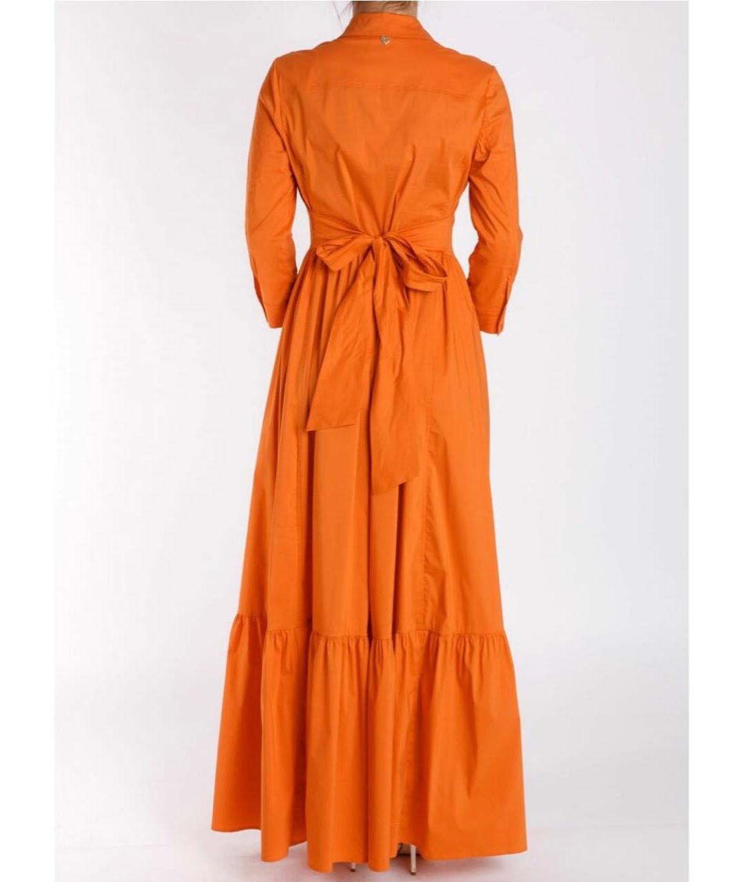 TWIN-SET Оранжевое хлопко-эластановое повседневное платье, фото 8