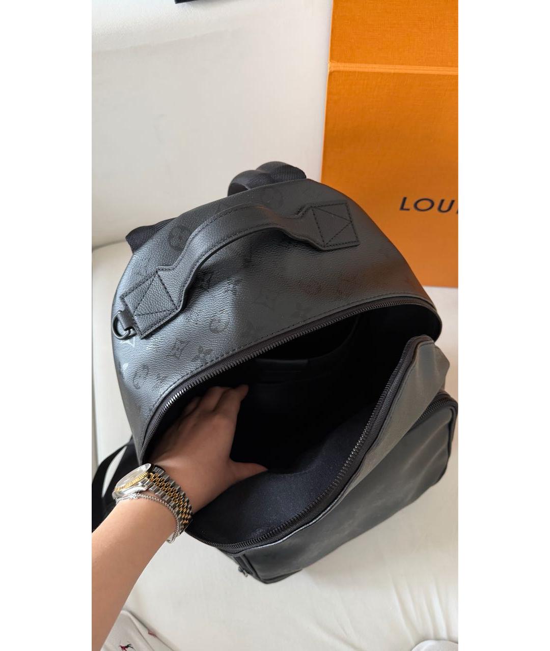 LOUIS VUITTON Черный кожаный рюкзак, фото 3