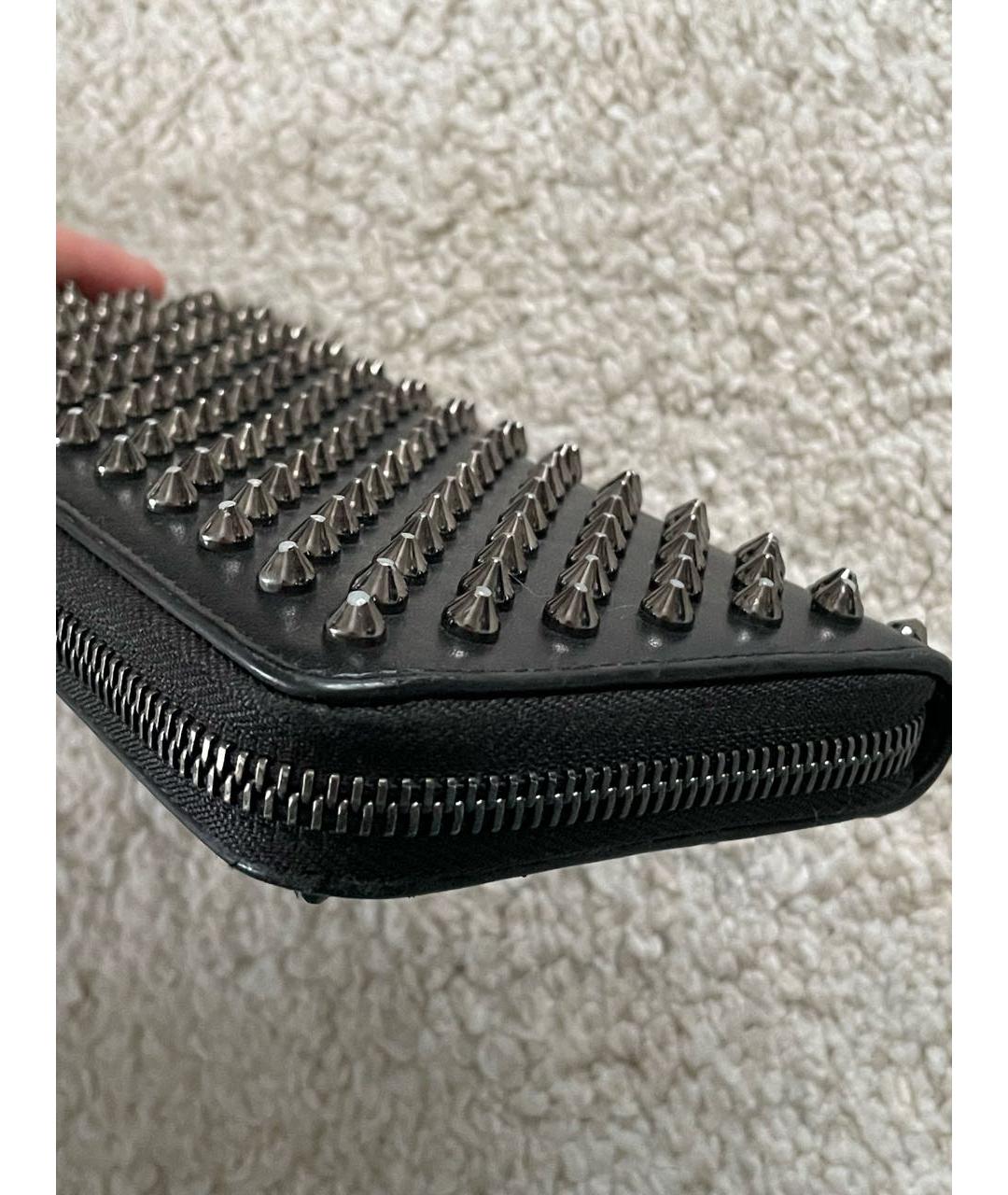 CHRISTIAN LOUBOUTIN Черный кожаный кошелек, фото 5