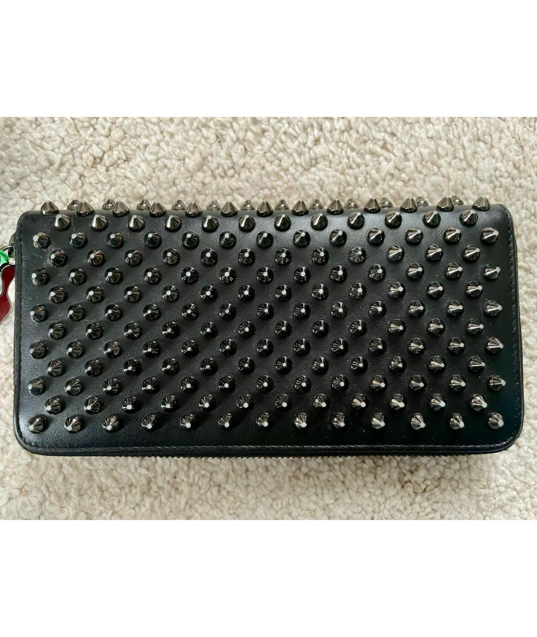 CHRISTIAN LOUBOUTIN Черный кожаный кошелек, фото 2