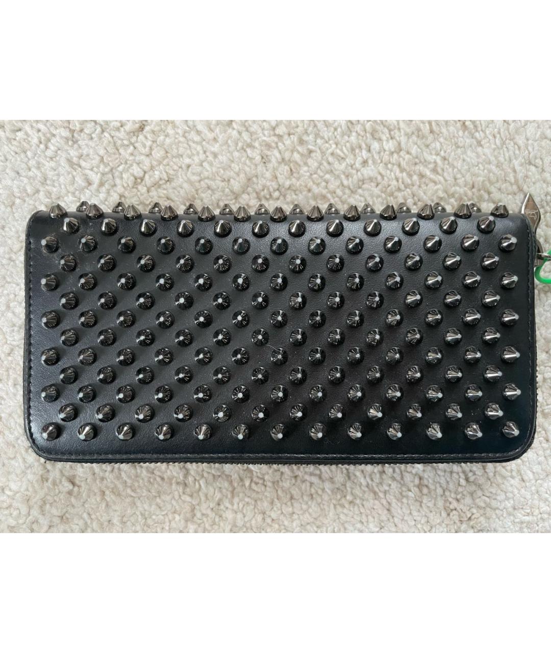 CHRISTIAN LOUBOUTIN Черный кожаный кошелек, фото 6