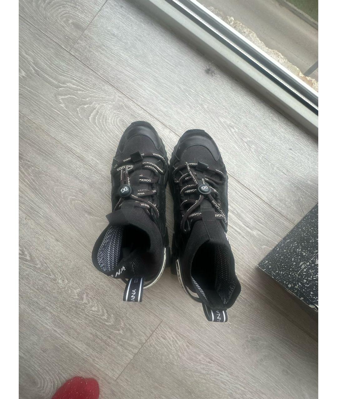 DOLCE&GABBANA Черные текстильные кроссовки, фото 3