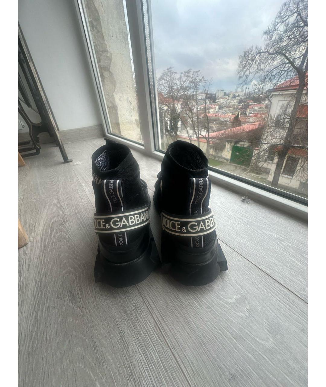 DOLCE&GABBANA Черные текстильные кроссовки, фото 4