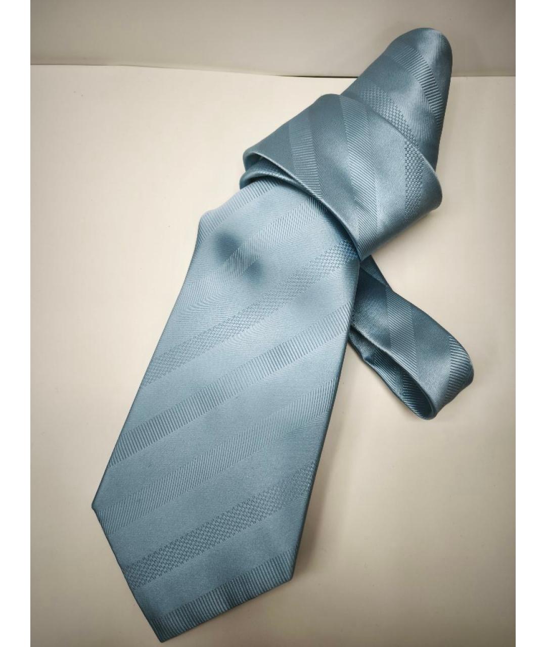 BRIONI Голубой шелковый галстук, фото 4