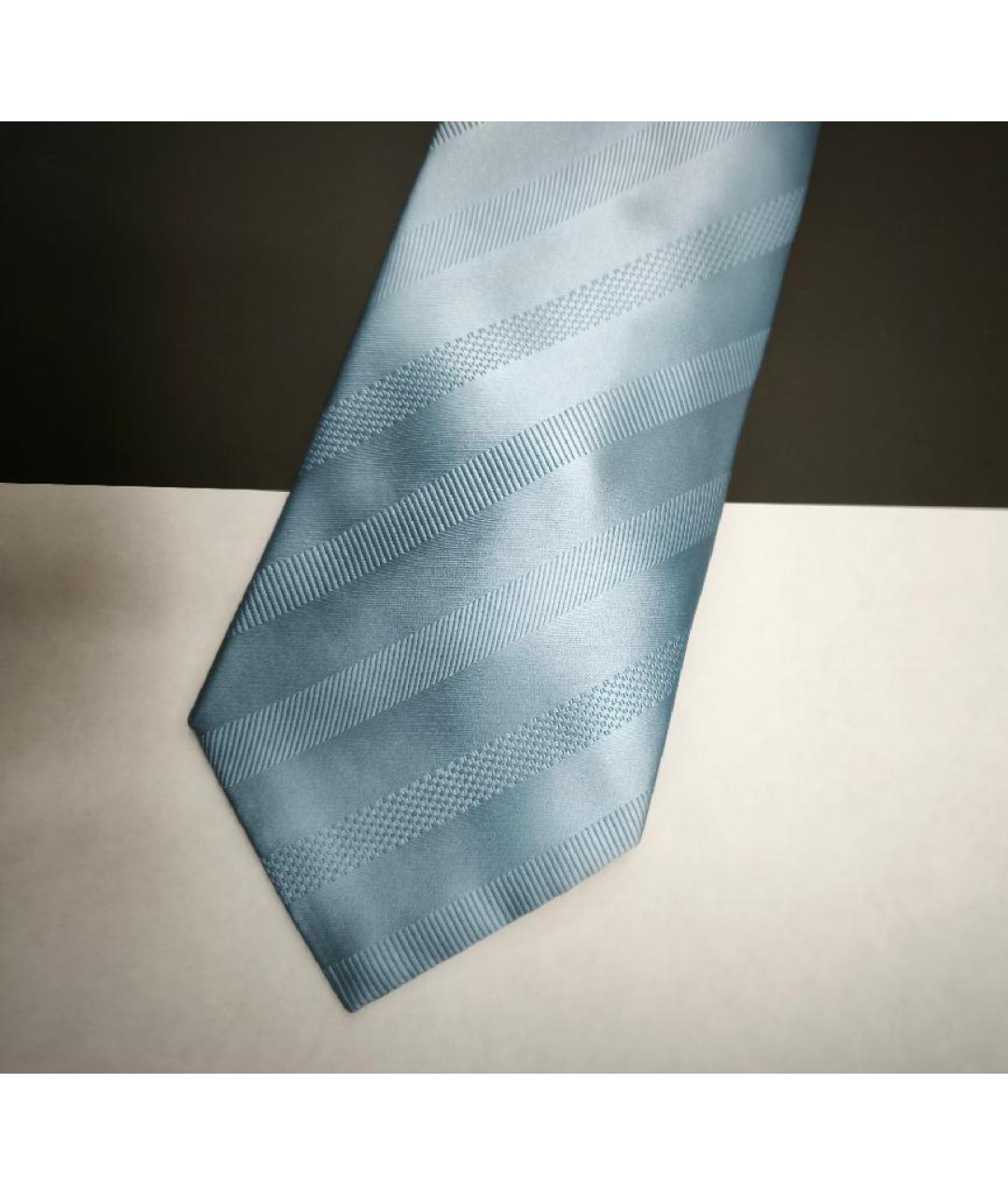 BRIONI Голубой шелковый галстук, фото 2