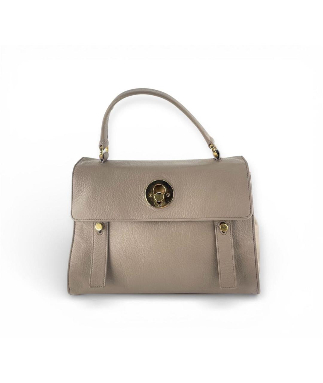 SAINT LAURENT Серая кожаная сумка через плечо, фото 9