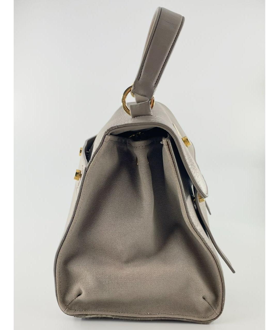 SAINT LAURENT Серая кожаная сумка через плечо, фото 4