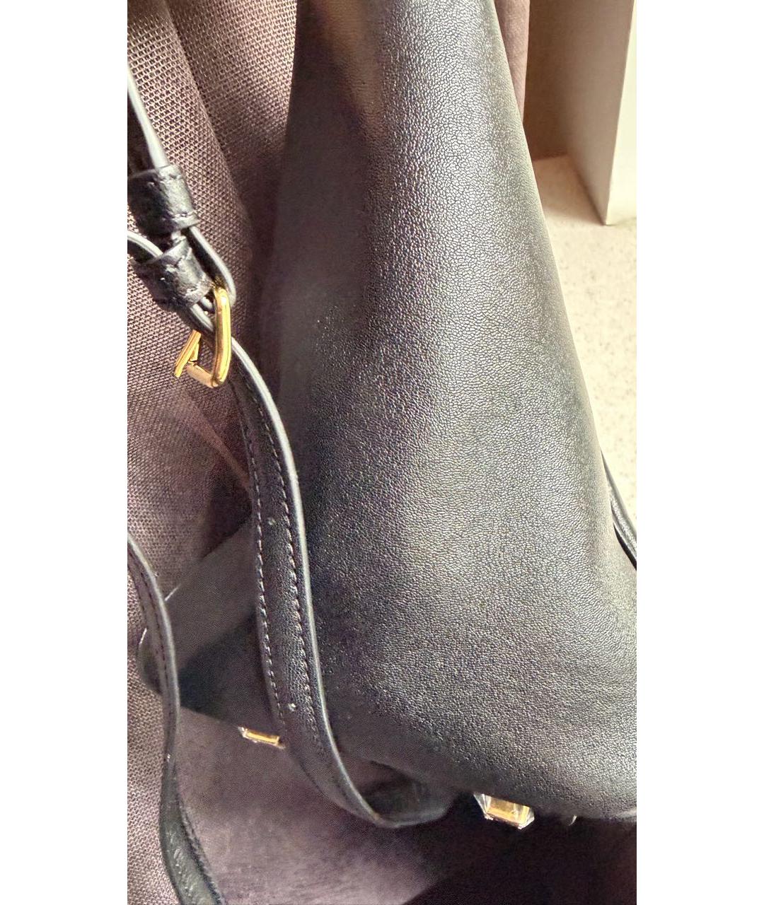 CELINE Черная кожаная сумка тоут, фото 8