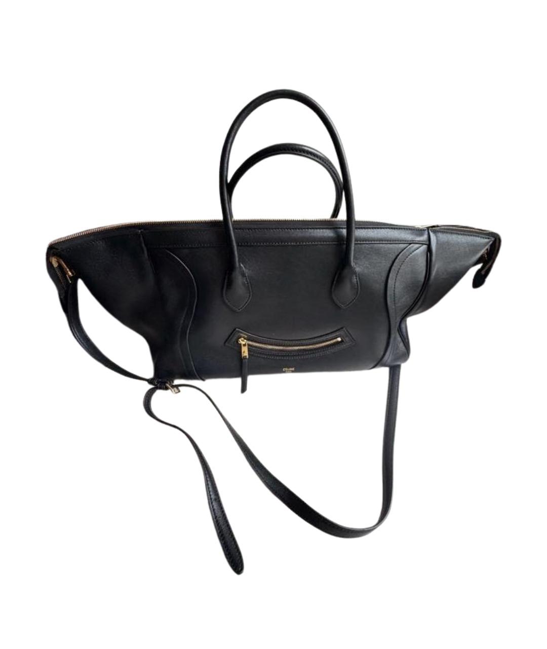 CELINE Черная кожаная сумка тоут, фото 1
