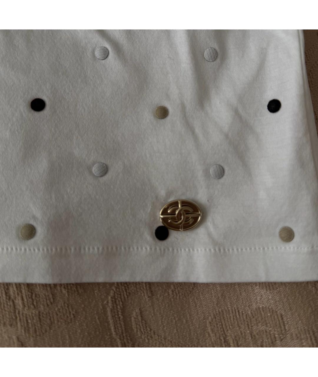 CHANEL Белая хлопковая футболка, фото 3