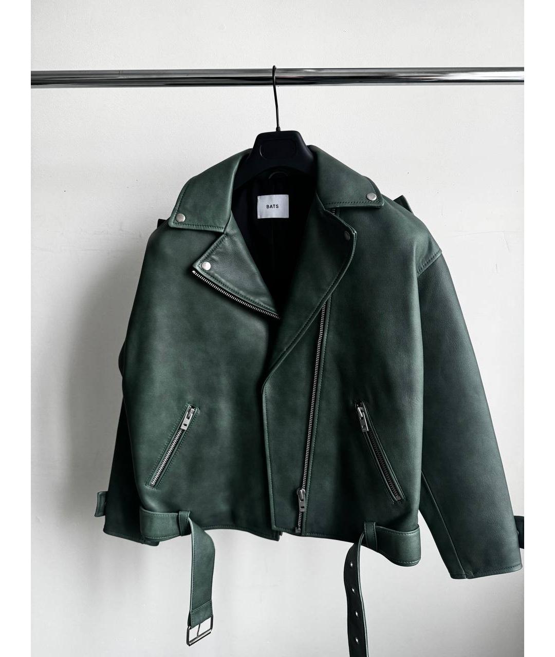 BATS Зеленая кожаная куртка, фото 3